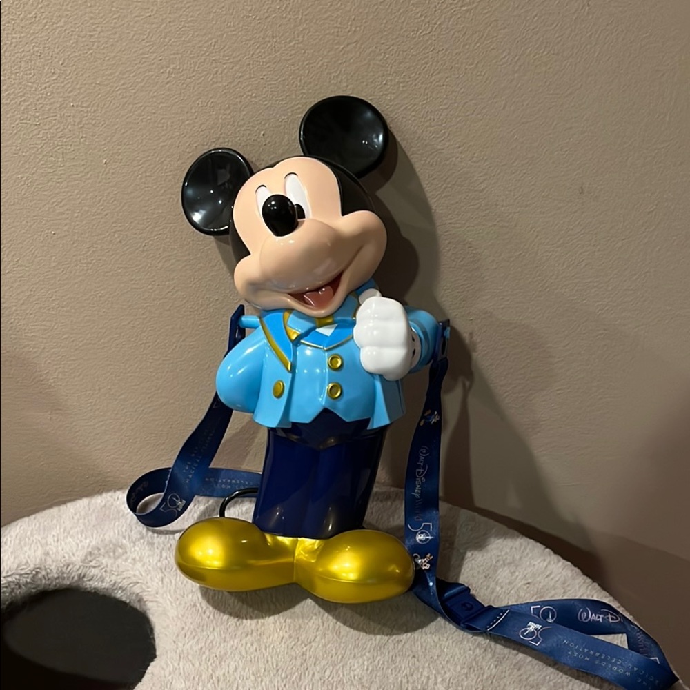Walt Disney world Mickey Mouse Popcorn Bucket with Lanyard 60th anniversary